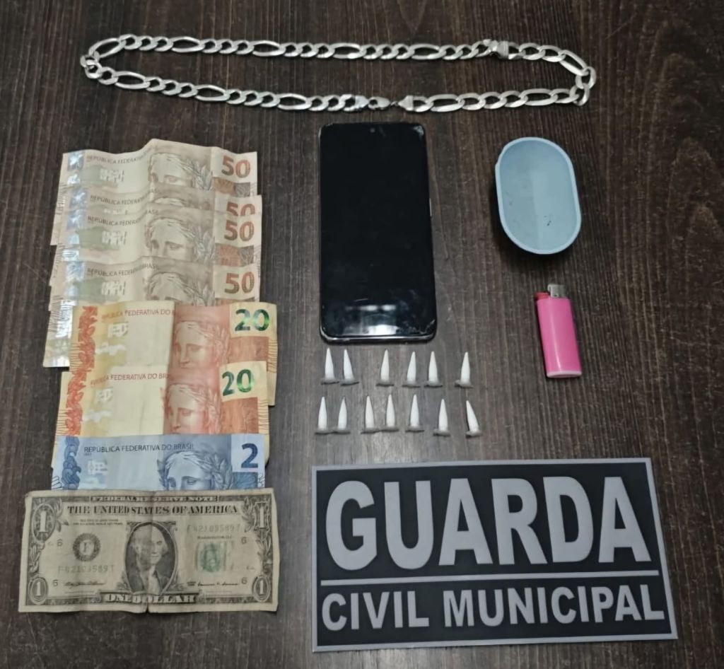Pinos plásticos com cocaína encontrados no pátio de uma casa